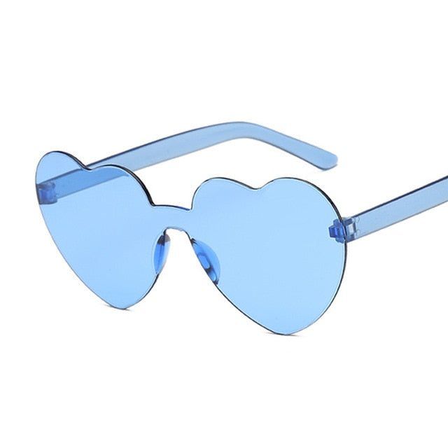 Heart-Eyes Rimless Sunglasses