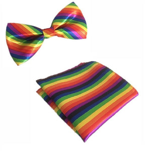 Rainbow Tie, Bow Tie & Handkerchief Set