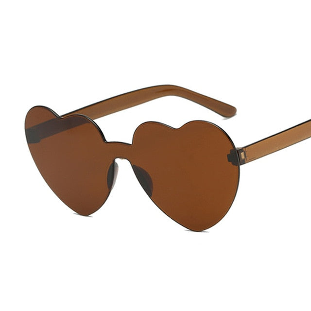 Heart-Eyes Rimless Sunglasses