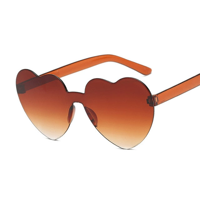 Heart-Eyes Rimless Sunglasses