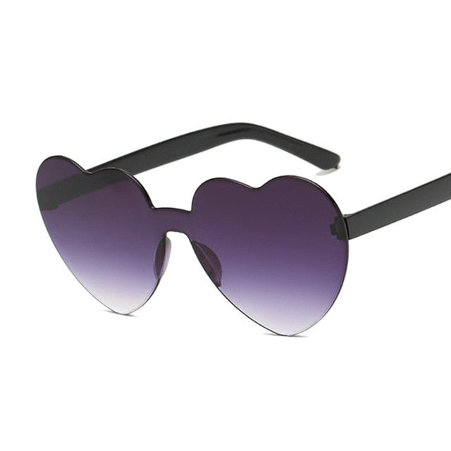 Heart-Eyes Rimless Sunglasses