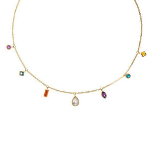 Rainbow Crystal Charms Necklace