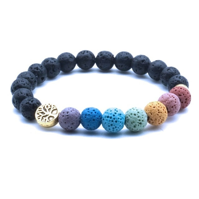 Rainbow Lava Stone Diffuser Bracelets