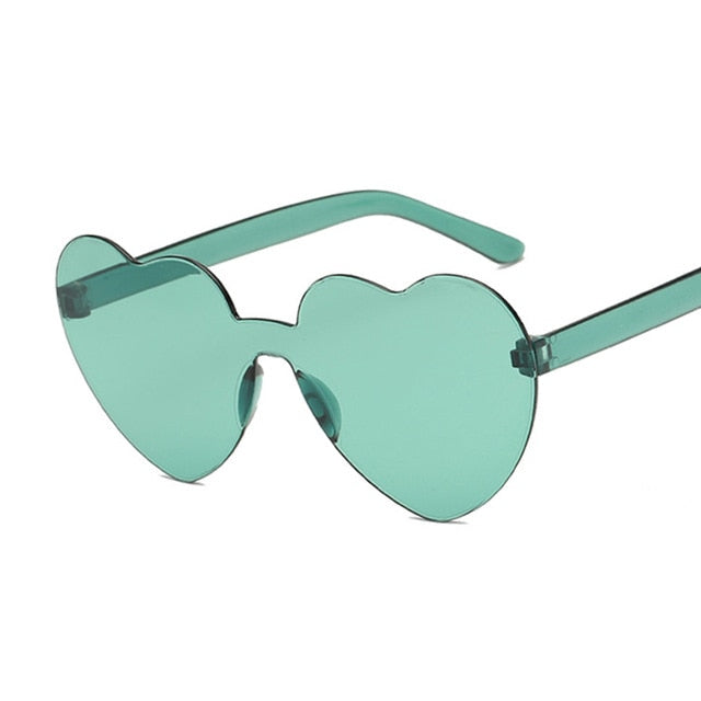 Heart-Eyes Rimless Sunglasses