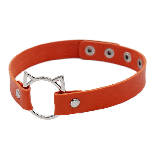 Cat Leather Choker