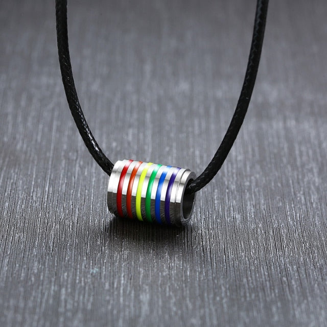 Pride Cylinder Necklace (Black)