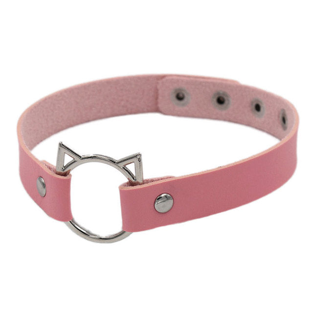 Cat Leather Choker