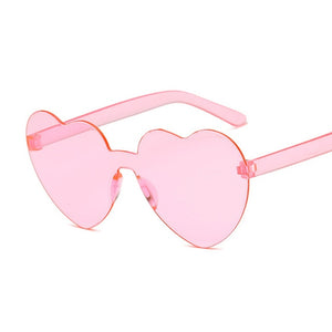 Heart-Eyes Rimless Sunglasses