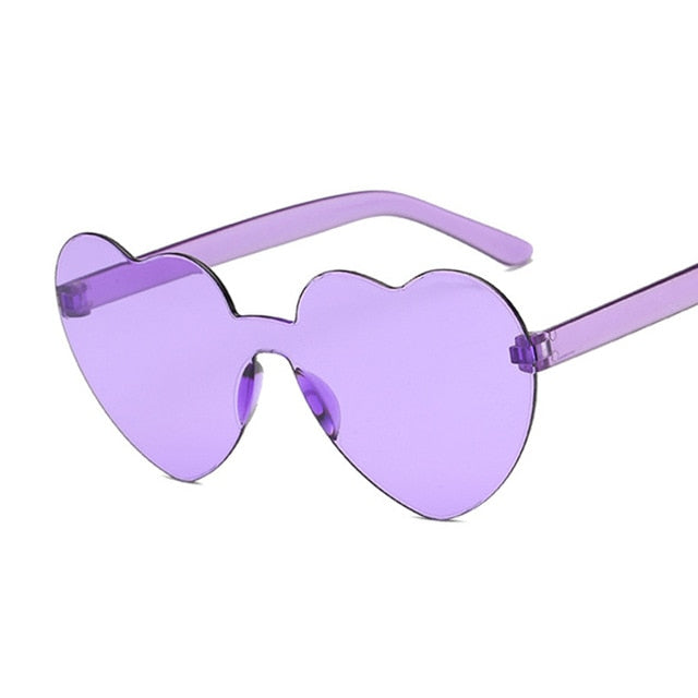 Heart-Eyes Rimless Sunglasses