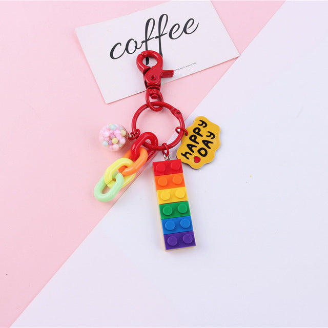 Pride Building Brick Key Chain