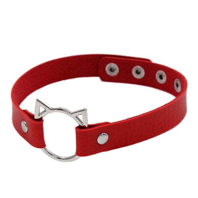 Cat Leather Choker