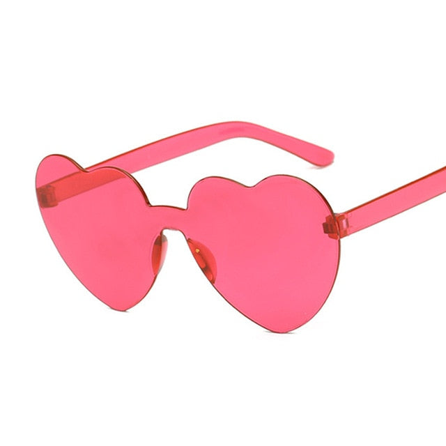 Heart-Eyes Rimless Sunglasses