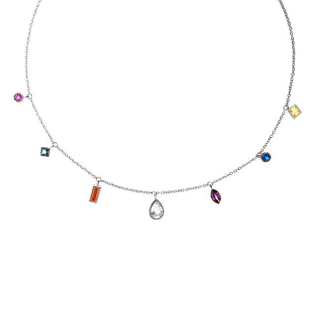 Rainbow Crystal Charms Necklace