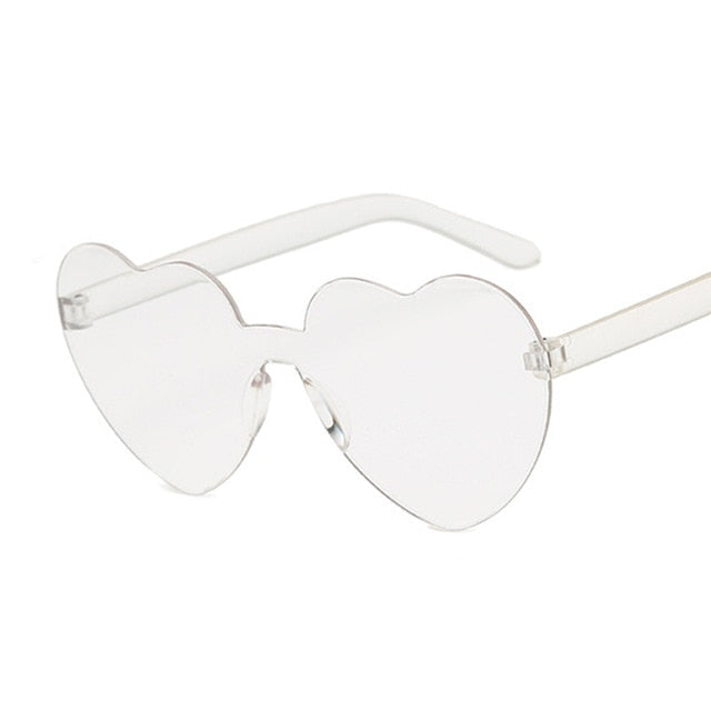 Heart-Eyes Rimless Sunglasses