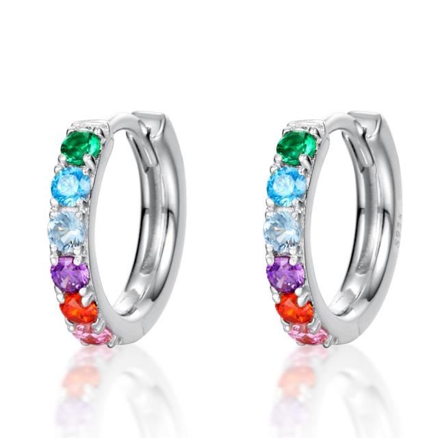 Rainbow Sparkle Hoop Earrings