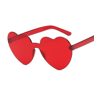 Heart-Eyes Rimless Sunglasses