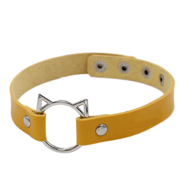 Cat Leather Choker