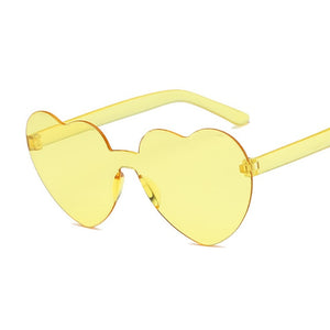 Heart-Eyes Rimless Sunglasses