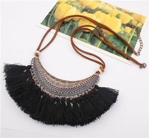 Bohemian Tassels Bib Necklace