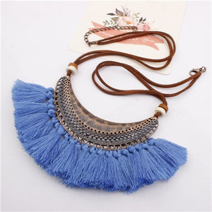 Bohemian Tassels Bib Necklace