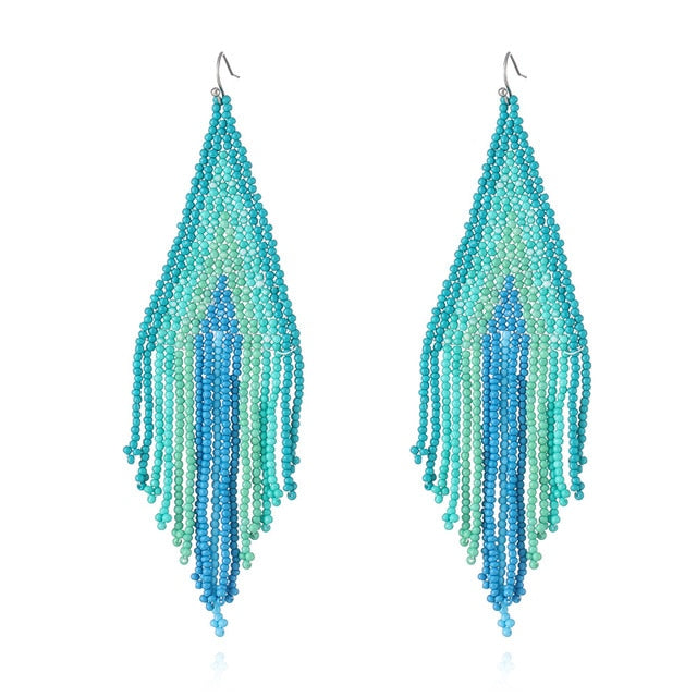 Boho-chic Beaded Statement Earrings