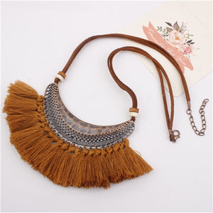 Bohemian Tassels Bib Necklace