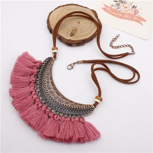 Bohemian Tassels Bib Necklace