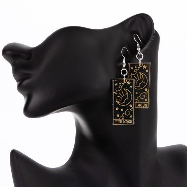 The Moon Divine Tarot Earrings