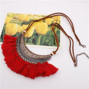 Bohemian Tassels Bib Necklace